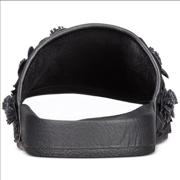 Black Leather Slides - Picture 2 of 4